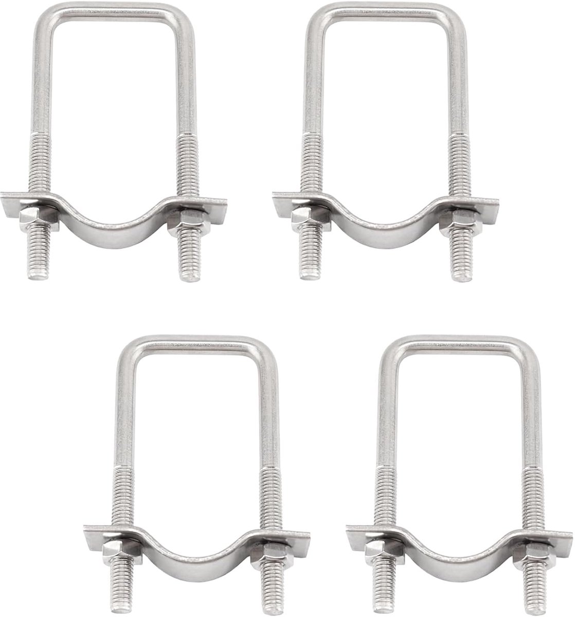 (4 stuks) 6x40x160mm 304 Rvs Vierkante U Bouten Pijpklemmen met Platen en Moeren Tuble Gesp Klem