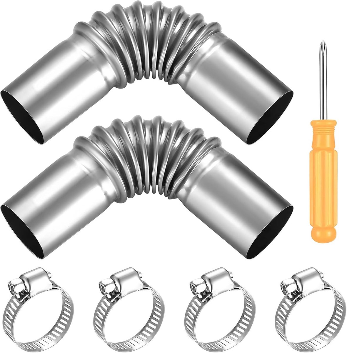 2 stuks uitlaatpijp voor auto, 25 mm x 13 cm, hoekverbinding, uitlaatverwarming van roestvrij staal, voor dieselverwarming auto's