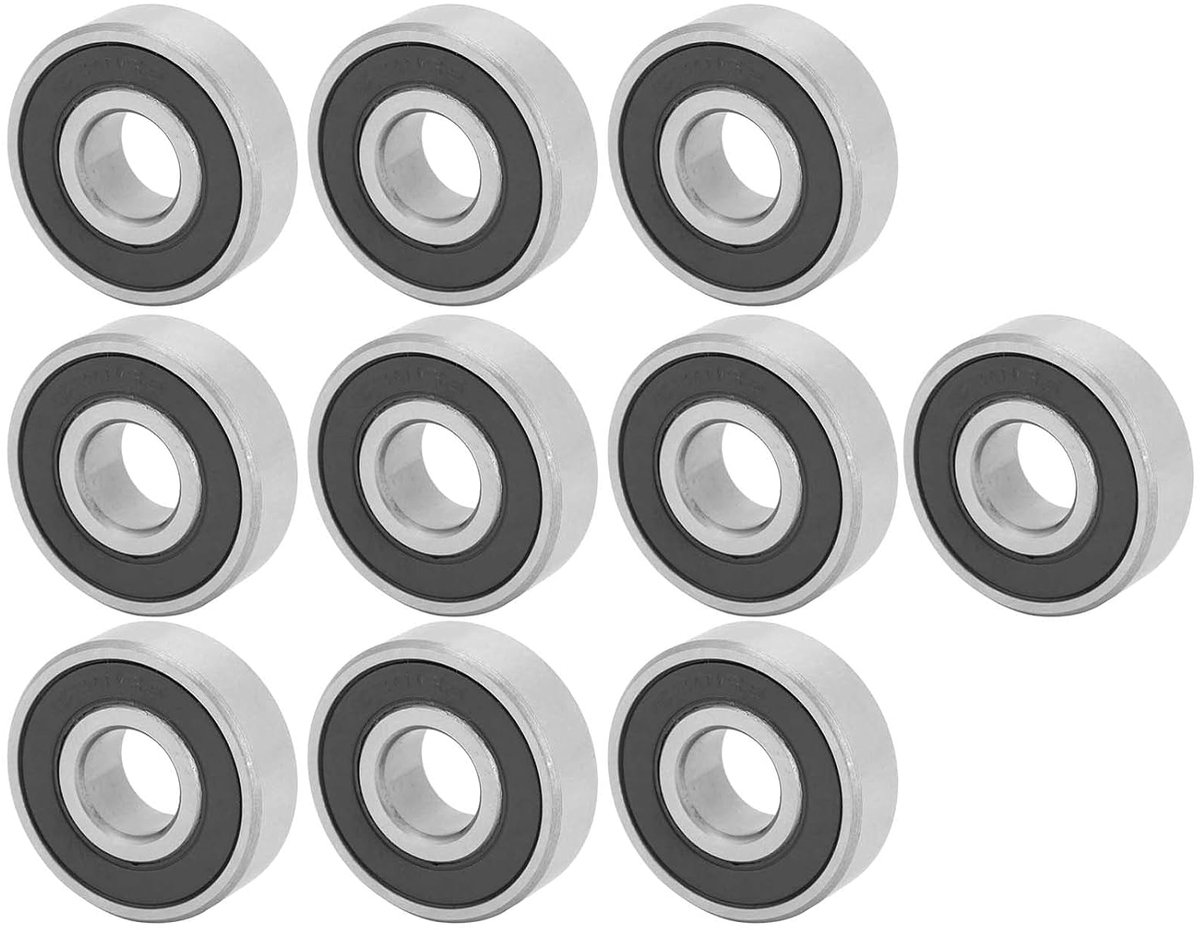 Lagers, 10 stuks 6201-RS groefkogellagers van staal voor transmissies, instrumenten, motoren en huishoudelijke apparaten