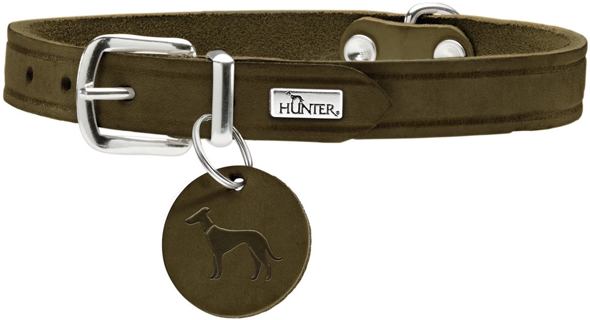 Hunter Hondenhalsband Aalborg Olijf Maat 52: 38-47 cm
