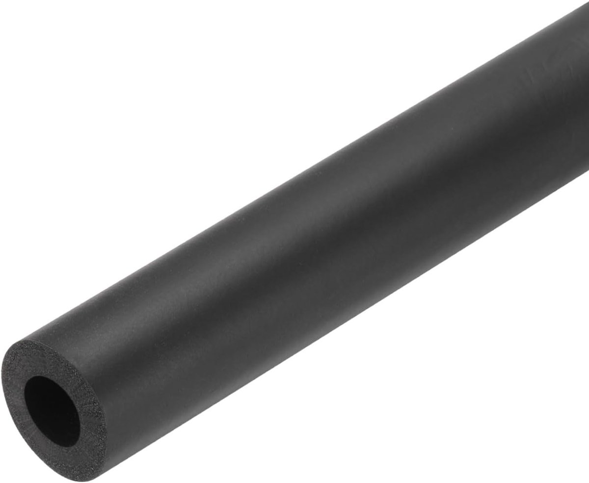 Buisisolatie, schuimbuis, 25 mm ID x 43 mm, OD 0, 85 m, schuimbuis, warmte-isolatiebuis voor AC eenheid, greepbescherming, waterbuis, vorstbescherming, 1-11/16 inch x 1"/zwart