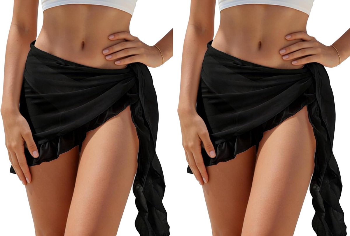 Strandjurk voor dames, zee, multifunctioneel badpak, parei, rok, strandjurk met golvende rand, pareo, chiffon