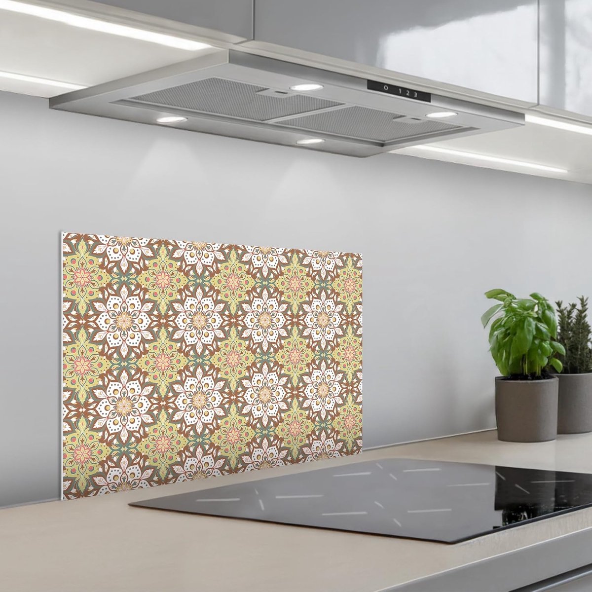 Keukenachterwand 40x60 cm zelfklevend keuken decoratie accessories home kitchen spatscherm Mandala - Bohemian - Bloemen - Patronen