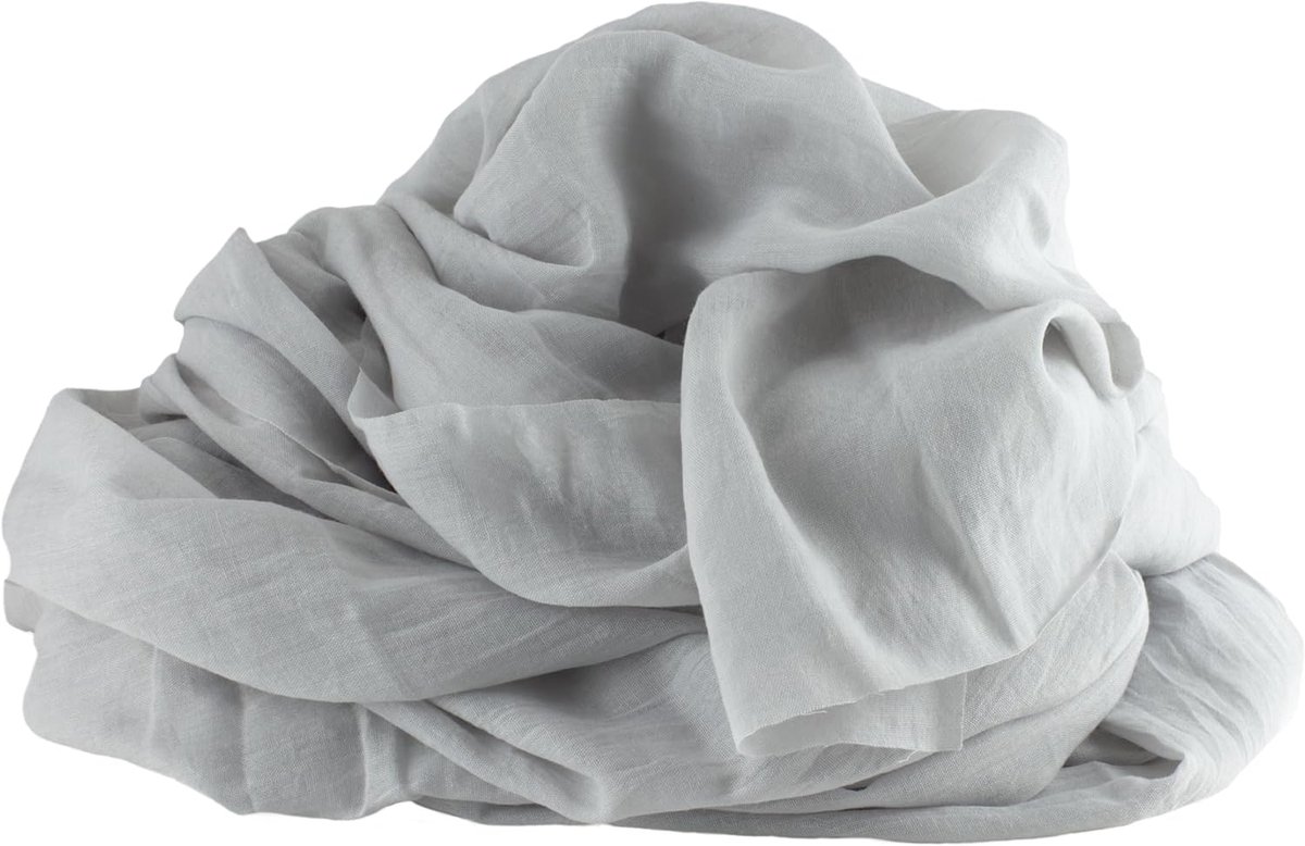 100%Mosel Mousseline tafelloper, in Cool Grey (48 cm x 5 m), 66 g/m² | Zeer dunne decoratiestof in grijs, delicate tafeldecoratie voor verjaardagen & bruiloften, tafelband als kleurrijke