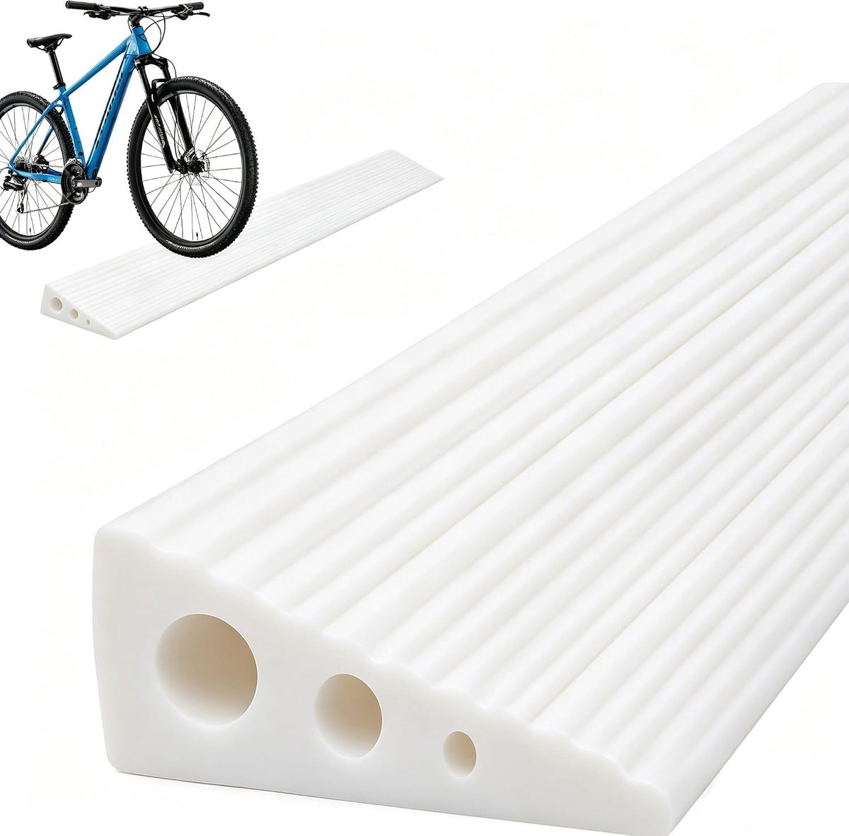 100 x 6,5 x 2,5 cm, drempelhelling, zuigrobot van pvc, rolstoelhelling met antislip, oppervlak universele oprijplaat voor rolstoel, kinderwagen, rollator en e-scooter (wit)