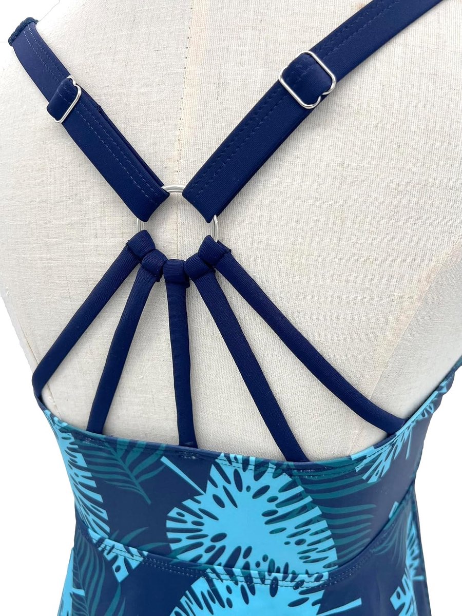 Tankini met opdruk voor dames, buikcontrole, badpakken met gekruiste rugbedekking, tankini-topje, tweedelige badmode met bloemenmotief en kort broekje