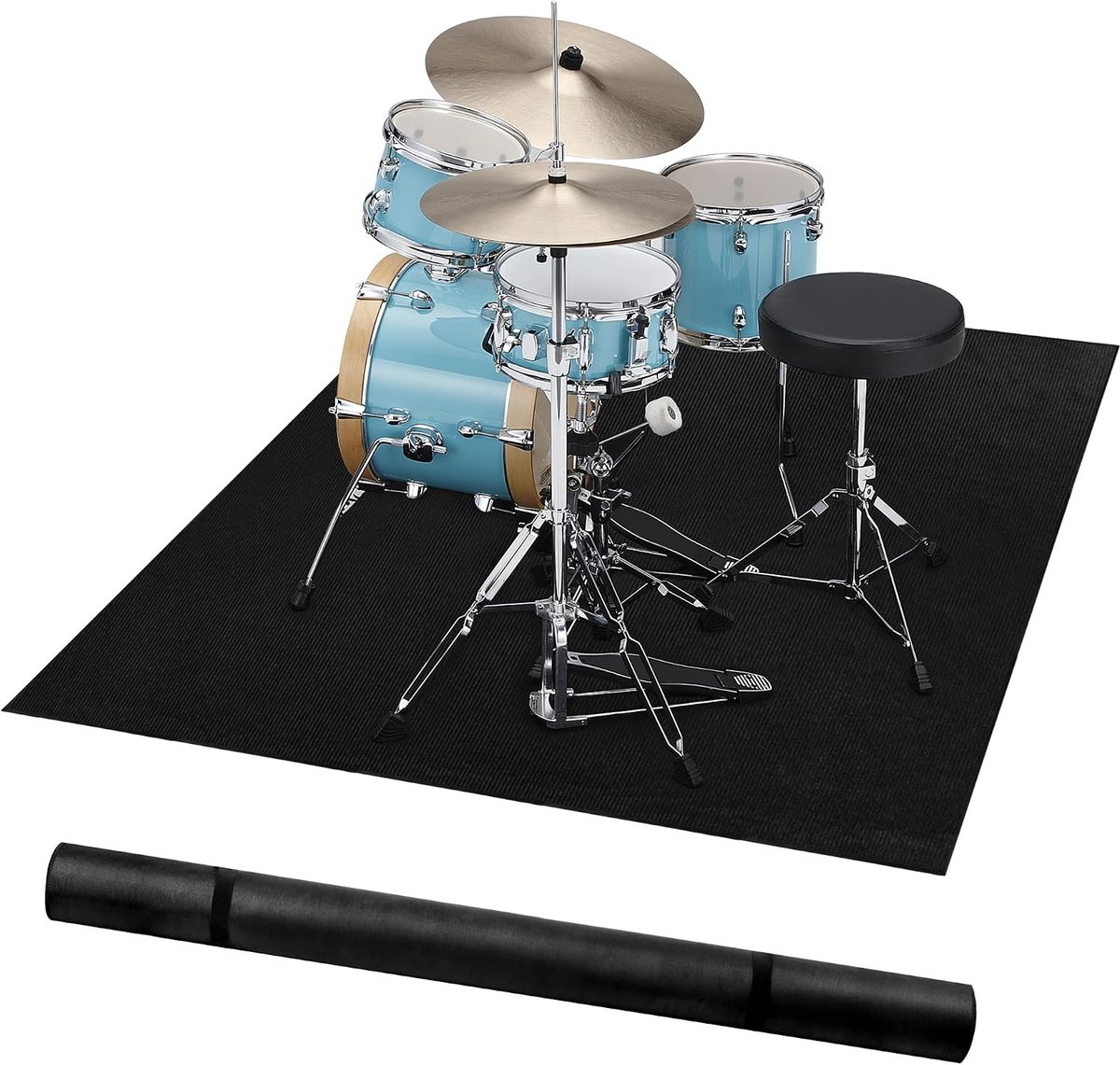 10 x 13 cm, drumtapijt met antislip onderkant en ruisonderdrukking, geluiddicht drumtapijt voor studio, appartement, buiten, elektrische drumaccessoires, cadeau voor drummers, zwart