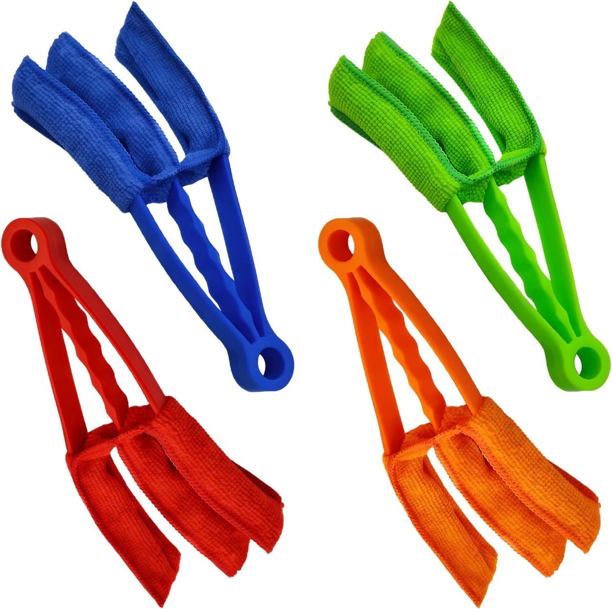 4 Stuks Venetiaanse Blinds Cleaner Set, Blinds Duster, Verwijderbare Window Blind Duster Borstel Cleaner Tool, Wasbaar Venetiaanse Blinds Gap Cleaning Tool voor Auto Airconditioner Ventilatie, Auto