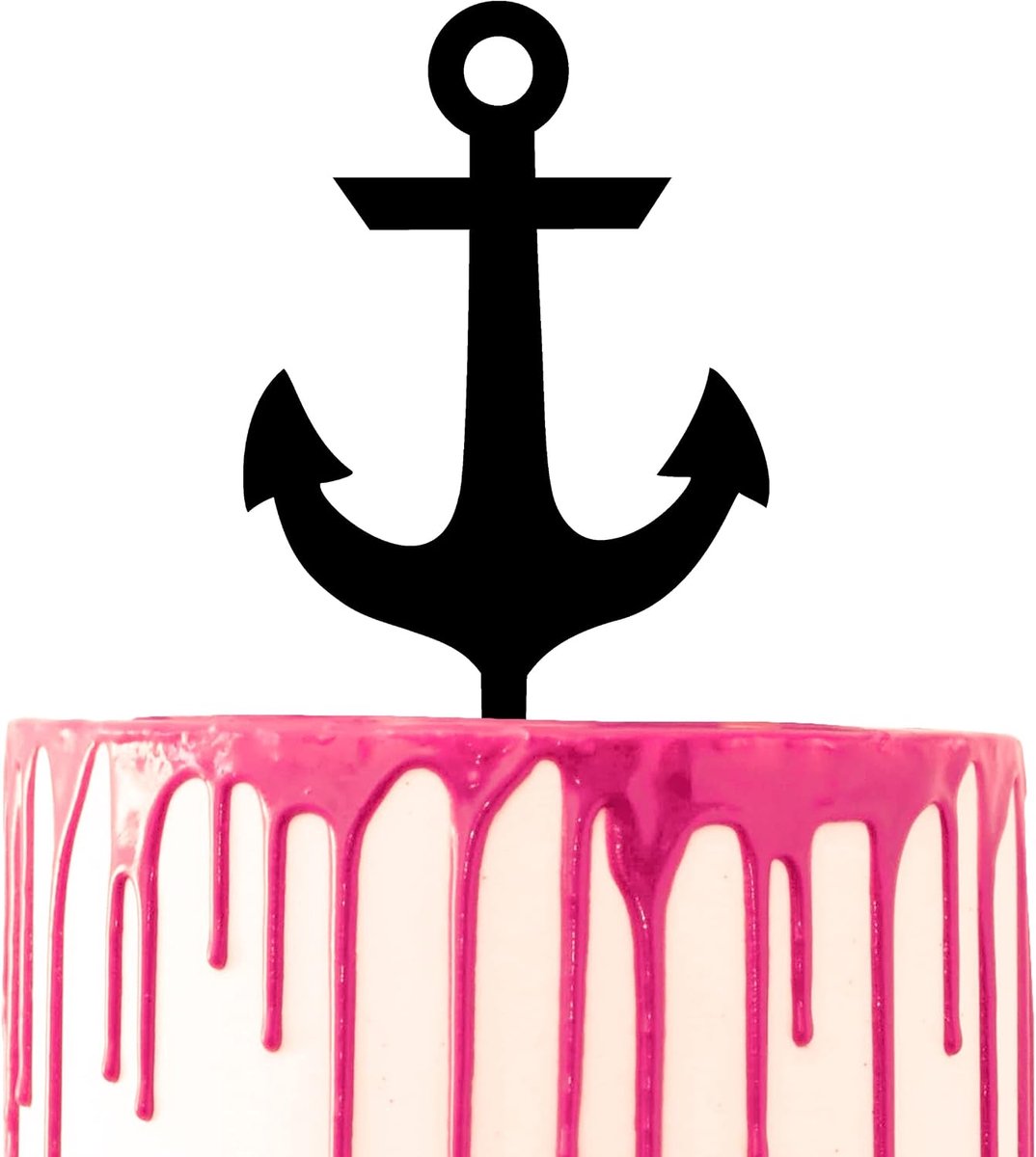 Bruidstaart topper met een anker als een liefde symbool acryl silhouet topper voor huwelijk gebeurtenis