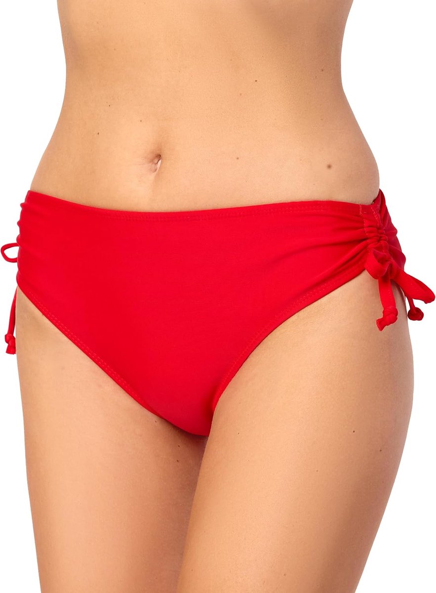 Dames Bikinislip Met Elegante Plooien Aan De Heupen – Volledig Gevoerd, Figuurvormend En Comfortabel – Badeshorts, Badbroek, Bikini Broekje VR-Brief-2