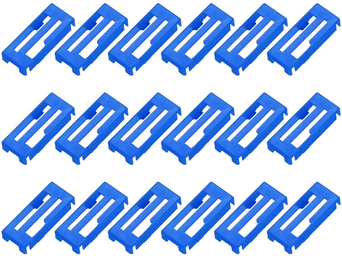 18 stk. Servokabel Clips Veiligheidsvergrendeling ABS Servo Verlenging Veiligheidskabel Gesp Bevestigingshouder voor RC-vliegtuig Boot DIY Model Blauw