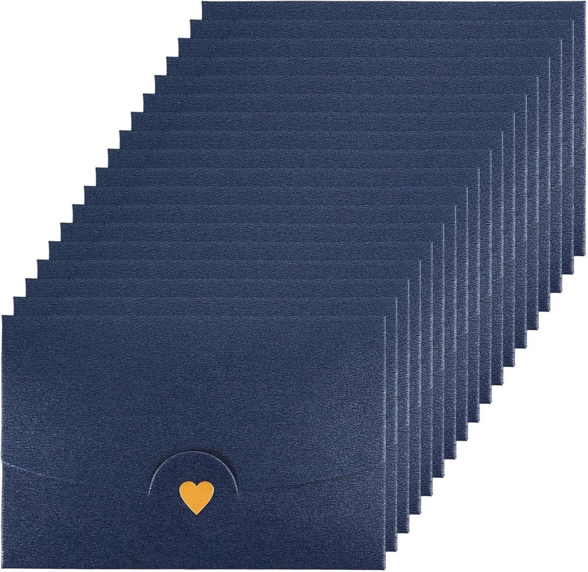 50 Pièces Mini Enveloppe, 14,5 x 7 cm Petite Enveloppe Fermées en Cœur | Enveloppe Carte Cadeau, Mini enveloppes avec Fermeture, pour la Saint-Valentin, Anniversaire, Noël et les Cartes, Bleu