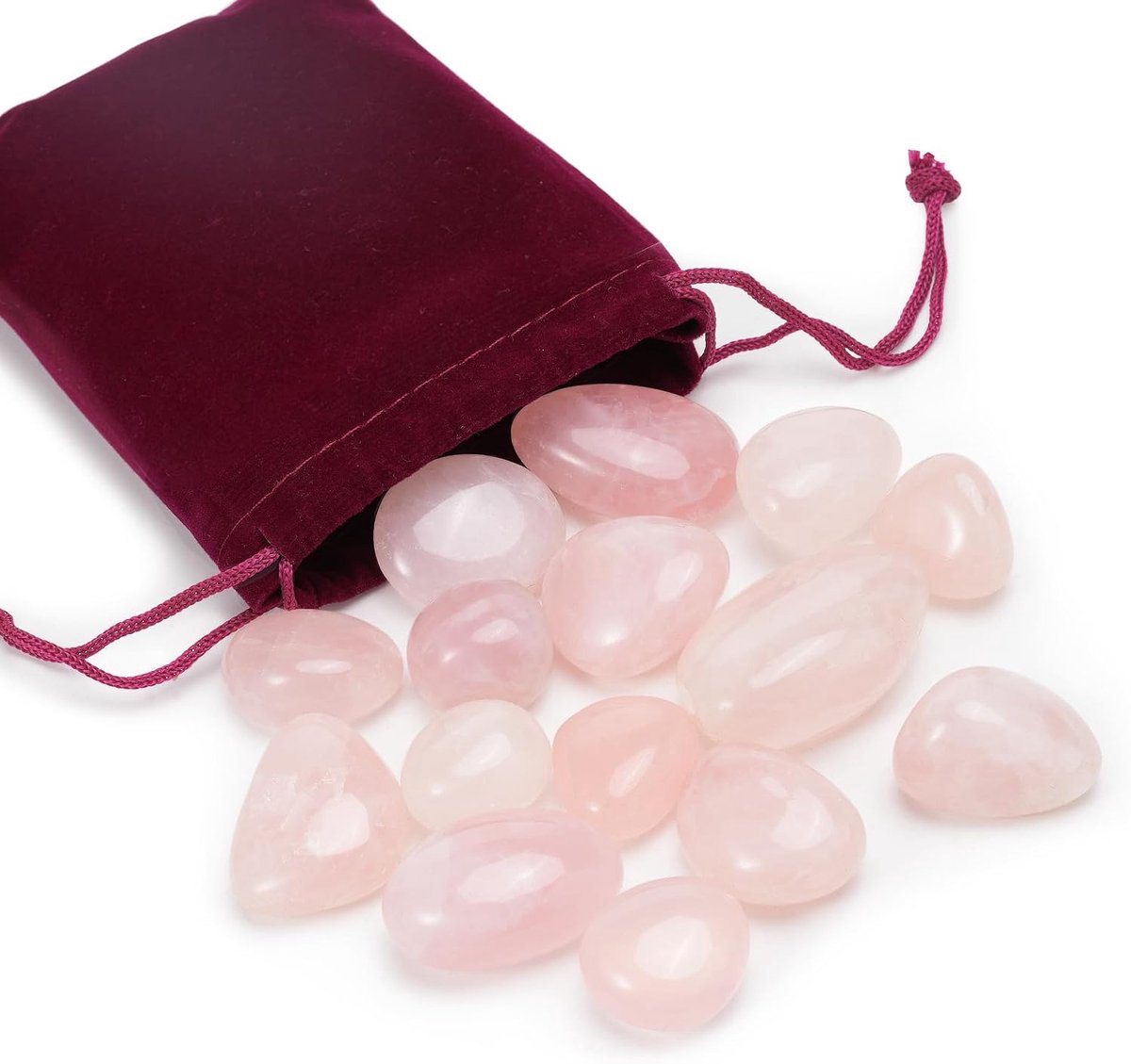 Natuurlijke edelstenen, vijftien in een zak, grote maat 2-3 cm, natuurlijke gekleurde edelstenen voor kinderen, halfedelstenen, gebruikt als decoratie, roze.