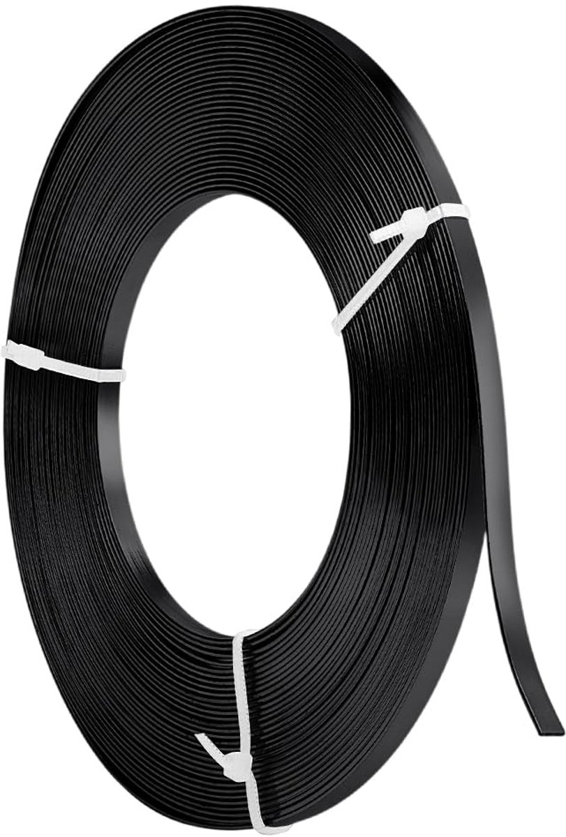 Draad, 5 mm breed, draad voor het maken van sieraden, buigzaam metalen handwerk, draad voor lunette, sculpting, sieraden, zwart
