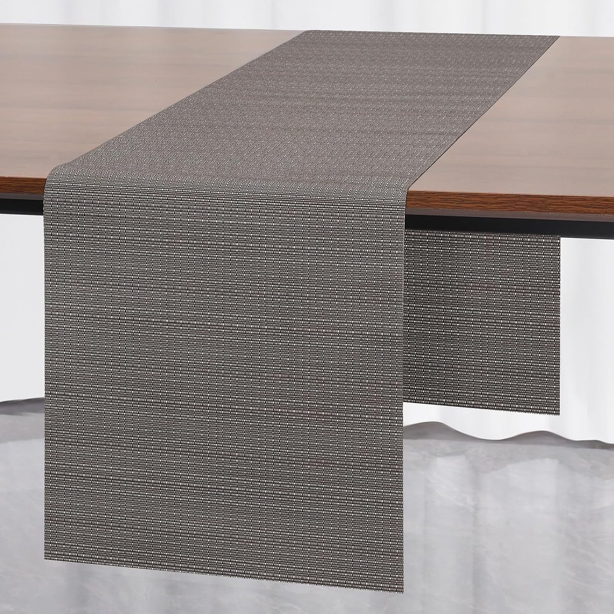 Wasbare Tafelloper op Rol Tafeldecoratie voor Eettafel Vinyl | Geschikt voor Verjaardag Bruiloft Feest Thuis Buiten en Restaurant (Donkergrijs 30 × 183 cm)