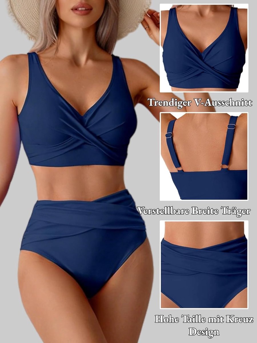 Dames set push-up hoge taille sexy triangel brede band onder de borst met cups tweedelig badpak zwempakken