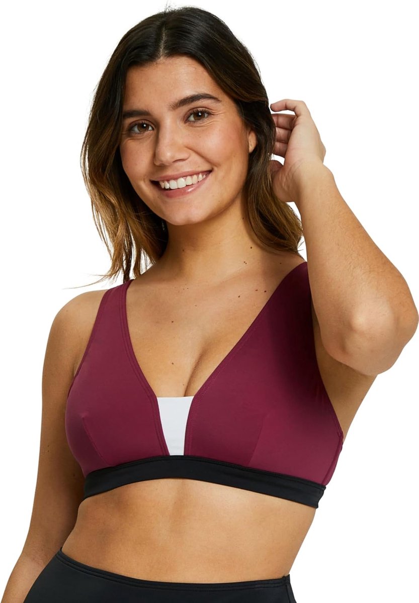 Complexe Beyond The Beach bikinitop voor dames, Colorblock Pruim, 50-52