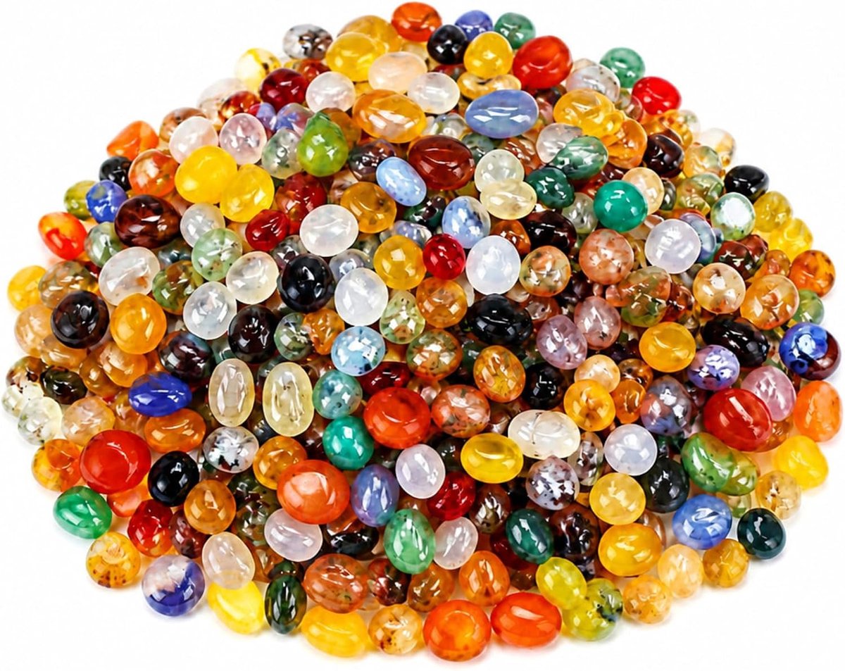 400 g 9-12 mm kleurrijke trommelstenen vaas aquarium decoratie | Natuurlijke agaatstenen, geschikt voor kinderen op schattenjacht, duurzaam decoratiemateriaal, micro landschapsdecoratie