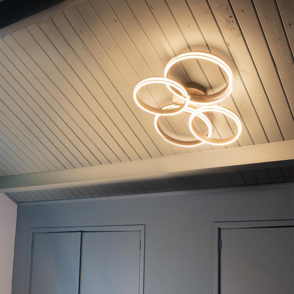 - Design Plafondlamp messing incl. LED 3-staps dimbaar 4-lichts - Navara | Dimmer | Dimbaar | Woonkamer | Slaapkamer | Keuken - Aluminium Rond - (niet vervangbare) led LED inbegrepen - Max. 4 x 60 Watt