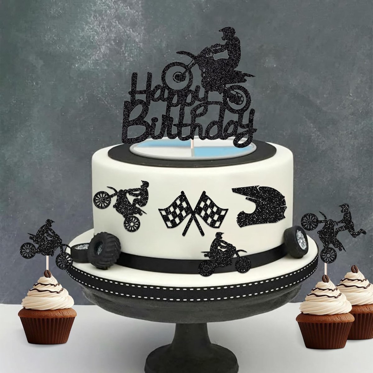 Verjaardag Muffin Decoratie voor jongens en | Motortaartdecoratie Verjaardag Muffin Decoratie voor jongens en mannen Sport