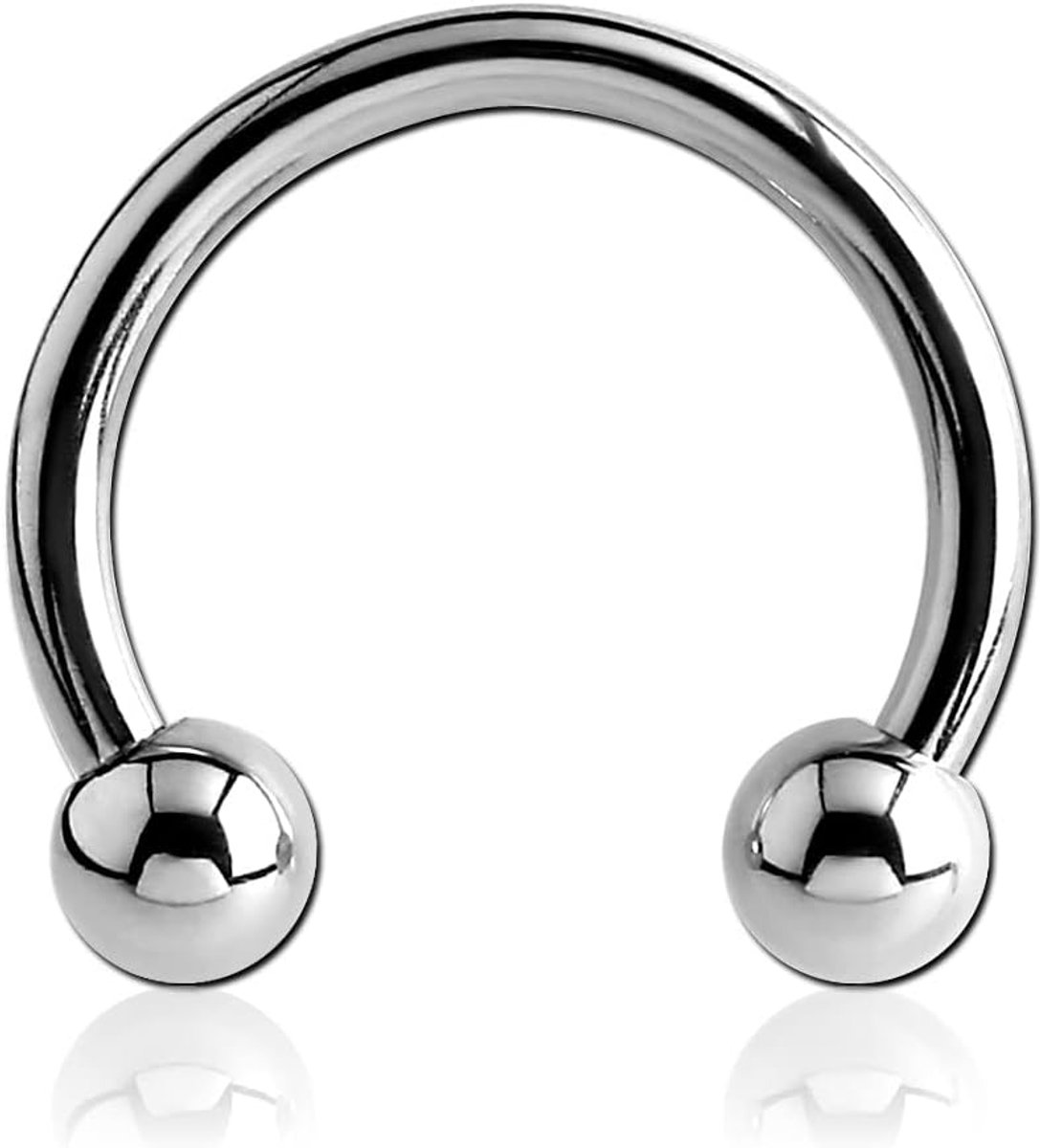 3,0 - 10,0 mm van 316L chirurgisch staal met kogels om in te schroeven - Intieme piercing Horseshoe