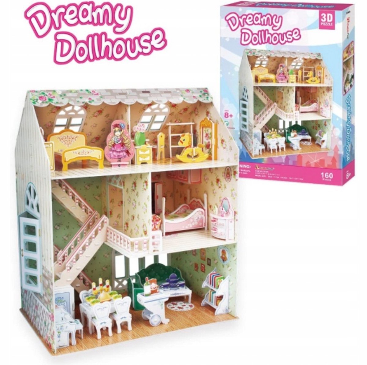 3D Poppenhuis Puzzel voor Kinderen & Volwassenen - 160 Stukjes