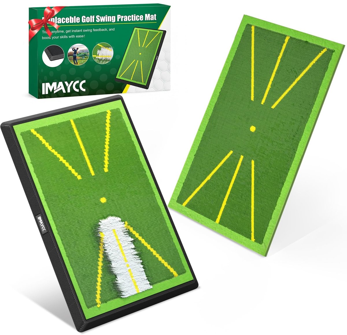 Omgoods - Golf Swing Mat Set van 2 met Antislip Rubber Onderkant