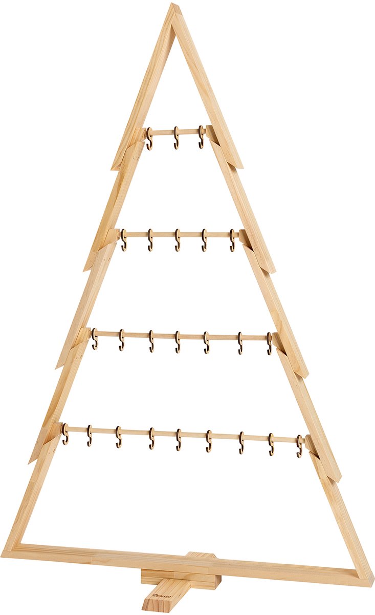 howa Decoratieve Houten Kerstboom Groot XXL – Moderne & Decoratieve Kerstdecoratie met Stokken en Haken – Sierboom Hoogte 134 cm 8806