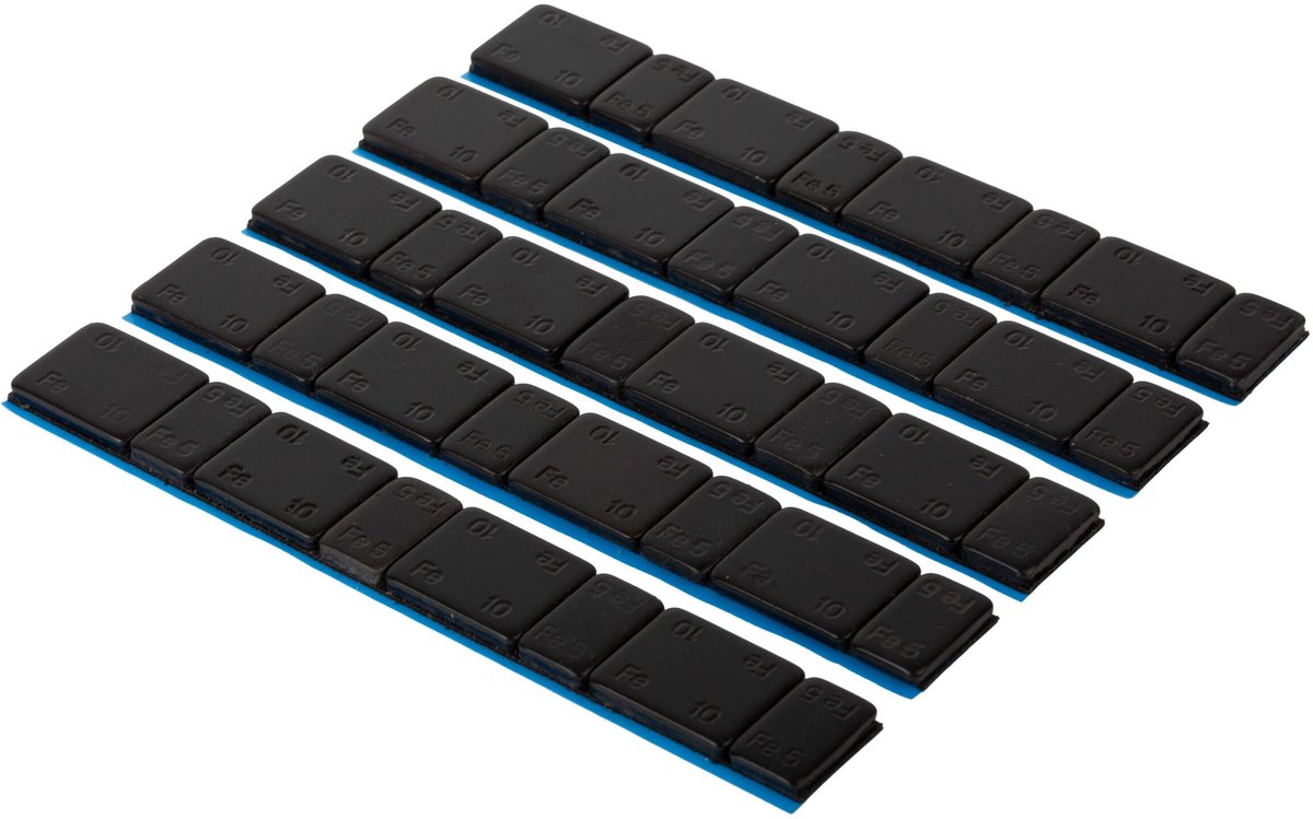 Plaklood gewicht 4 x 5 / 10 gram 100 stuks - 6kg zwart gecoat