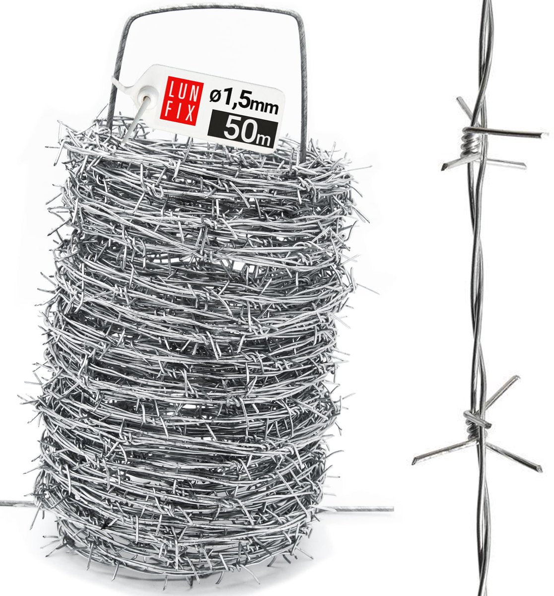 LUN FIX - Prikkeldraad in rol fi 1,5mm twee-aderig - 50m