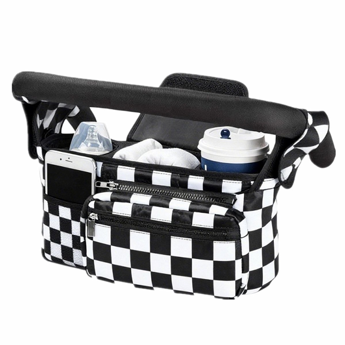 Omgoods - Universele Kinderwagen Organizer met Geïsoleerde Flessenhouders