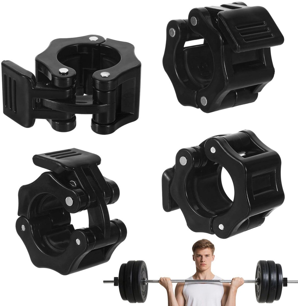 Set van 4 Gewichtsklemmen voor Halters, Snelle Ontgrendeling, Ideaal voor Krachttraining en Fitness