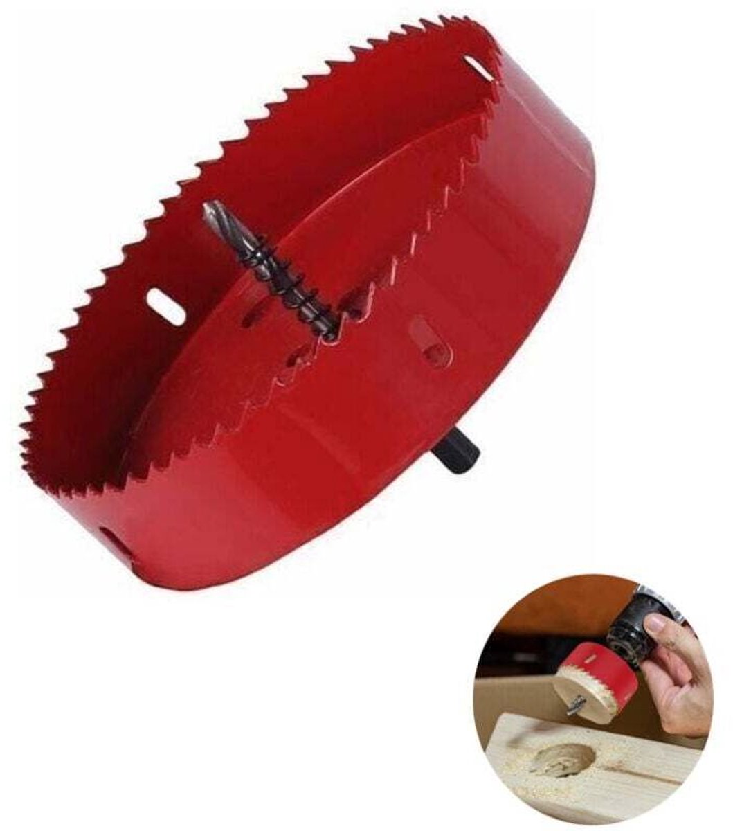 Bigeschikt vooralen gatenzaag, 150 mm diageschikt voorer, HSS snelstaal M42, geschikt voor zeskantschacht en boor, geschikt voor aluminium, ijzer en hout.