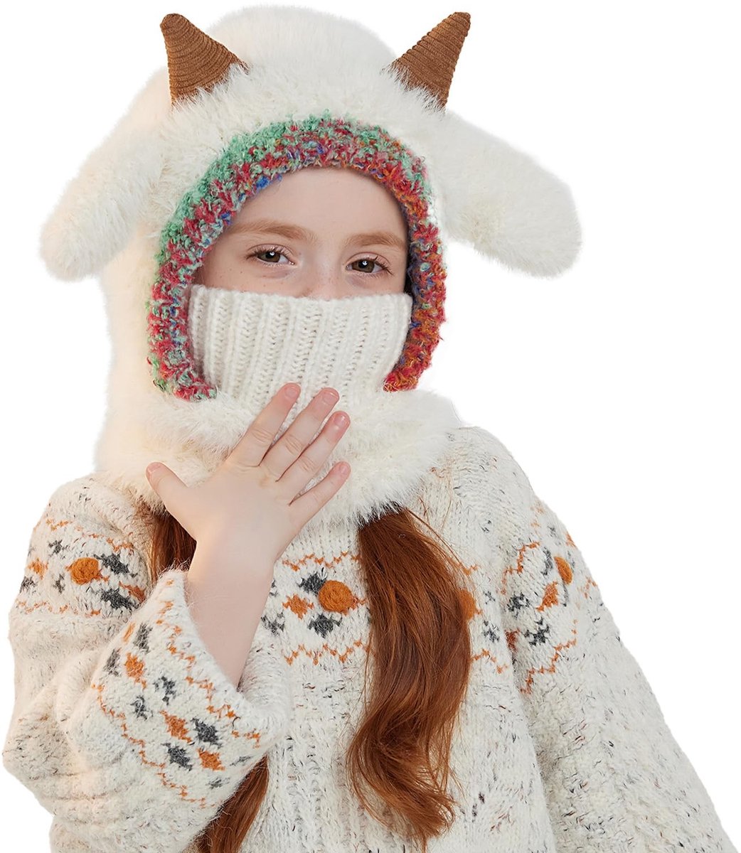 Omgoods - Kinderen Winter Balaclava met Sjaal en Gezichtsbedekking voor 3-6 Jaar
