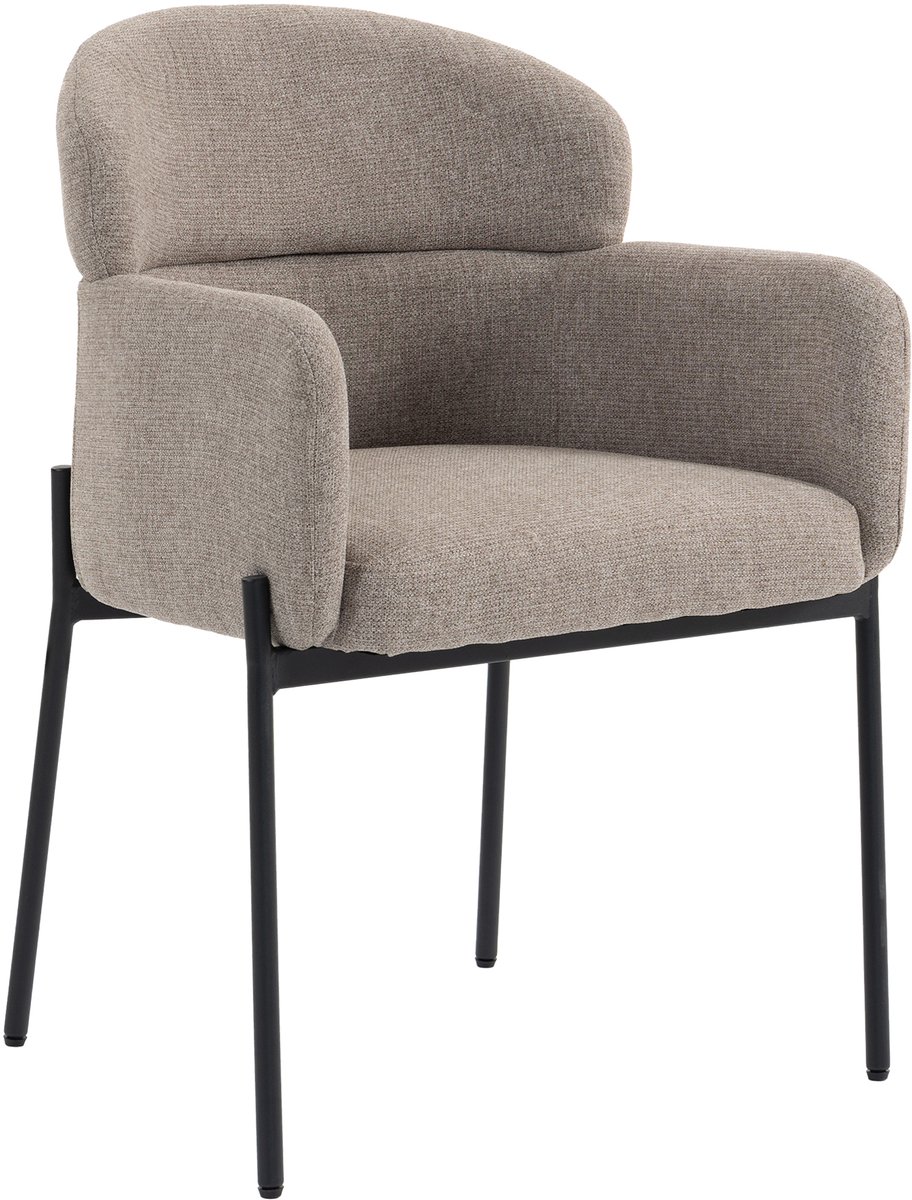 Fauteuil voor woonkamer, comfortabele stoel voor 1-zits, kleine vrijetijdsstoel met armleuningen, metalen poten voor slaapkamer, kaptafel, woonkamer