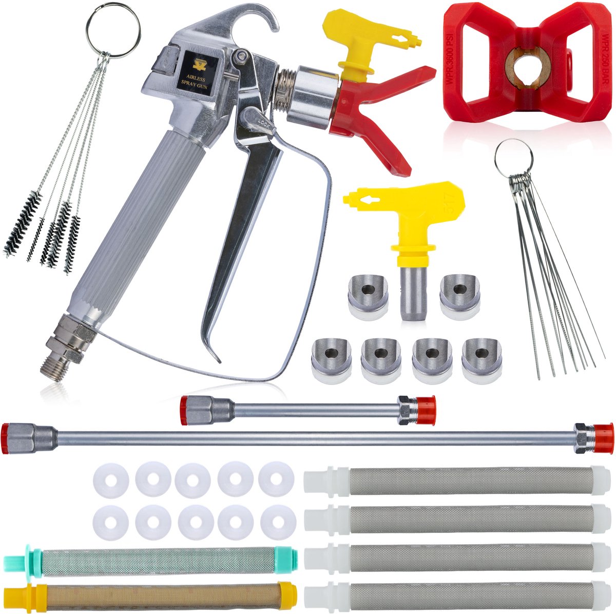 Rosfix Spuitpistool Model 517 Rosfix - Compleet Accessoire Set - 248 bar, 1/4" & 7/8" Gwint