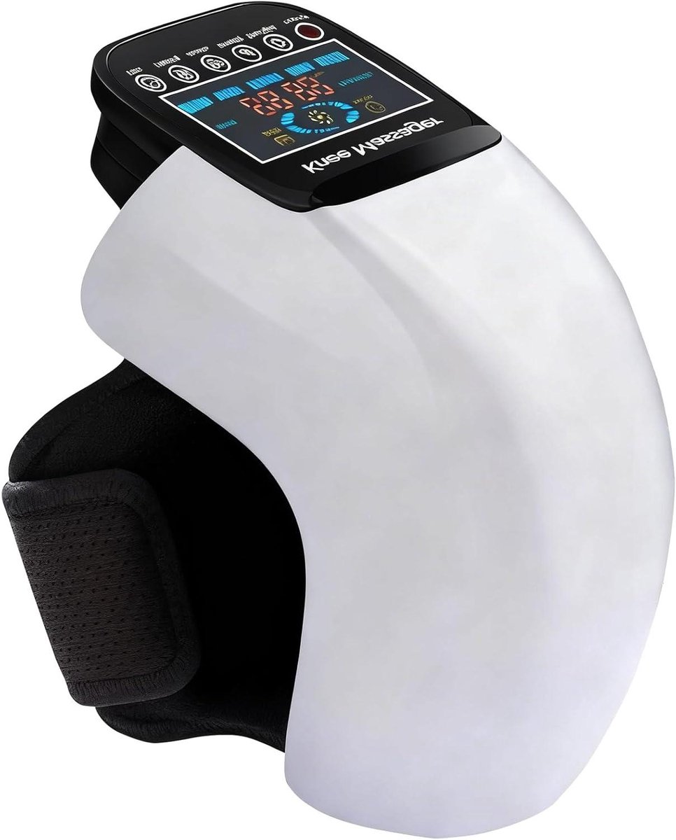 Knie Massager - Warmte Bandage - Spierontspanning - 4-in-1 Therapie - 17 x 6 x 30 cm - Zwart