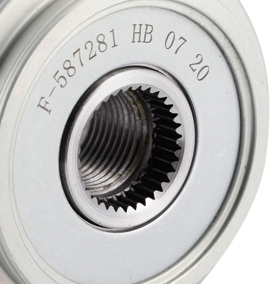 Geluidsarme gietijzeren alternatorpoelie voor F‑587281, EB3T-10300-DB en 1885676, minimale trillingen, duurzame kwaliteit, vervangingsonderdeel