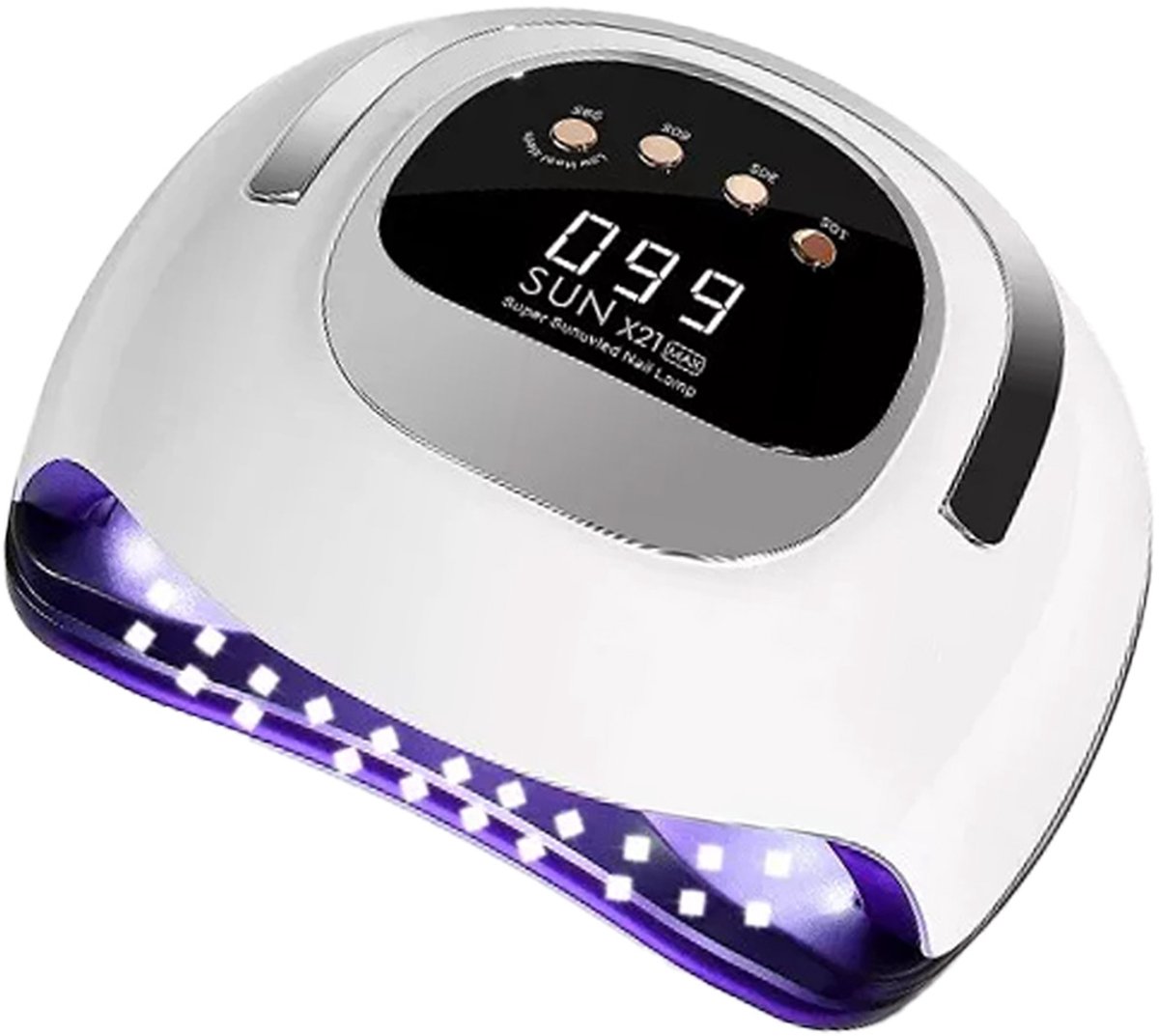 UV-nagellamp - 72 LED-lampjes - 4 timerinstellingen - LCD-display en automatische sensor - 320W nagelgellamp - Nagellakdroger - Geschikt voor gel- en composietnagels - Wit