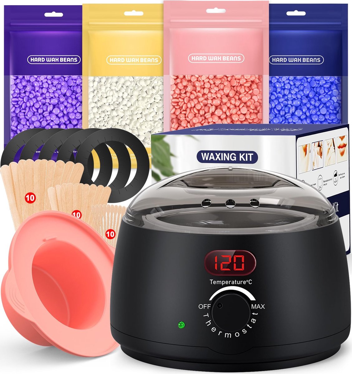 Elzusha - Digitale Wax Heater Set voor Dames en Heren - Professionele Ontharingskit