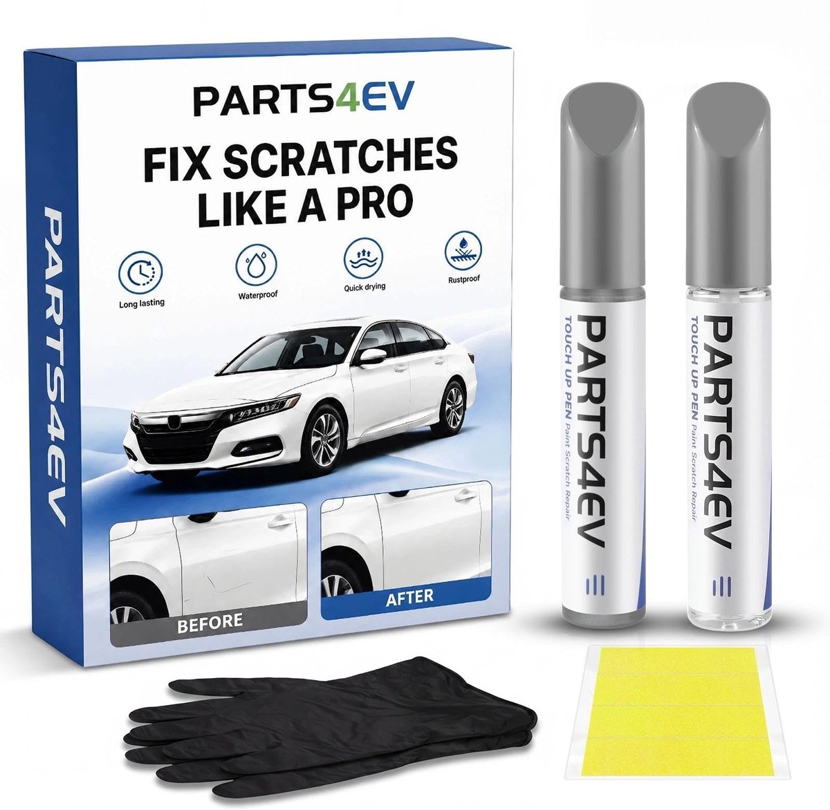 SolidKeus - Reparatieset Lakstift met 2K Blankelak voor Volkswagen Maansteengrijs (LA7C/C2)