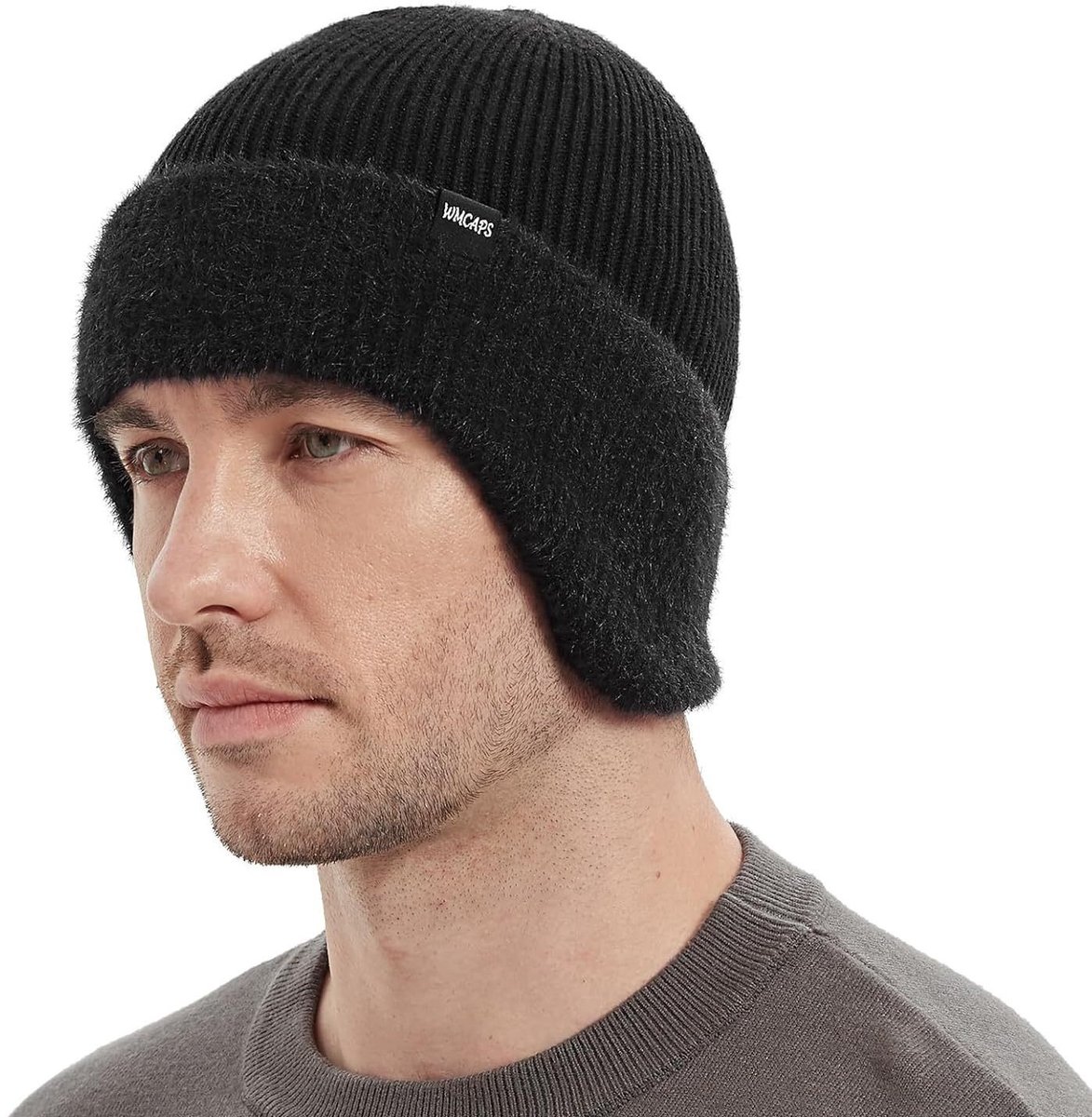 ECTEATOY® Muts - Warme Wintermuts - Met Oorkleppen - Fleece Gevoerd - Skimutsen voor Heren en Dames - Winddichte - Spandex - Zwart