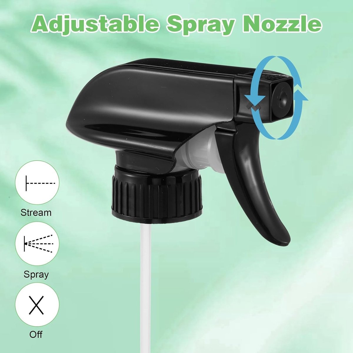 Verstelbare Spraydoppen Set van 5, Leak-Proof voor 236 ml en 473 ml Flessen, Duurzaam PP Materiaal, Ideaal voor Tuin en Huishouden