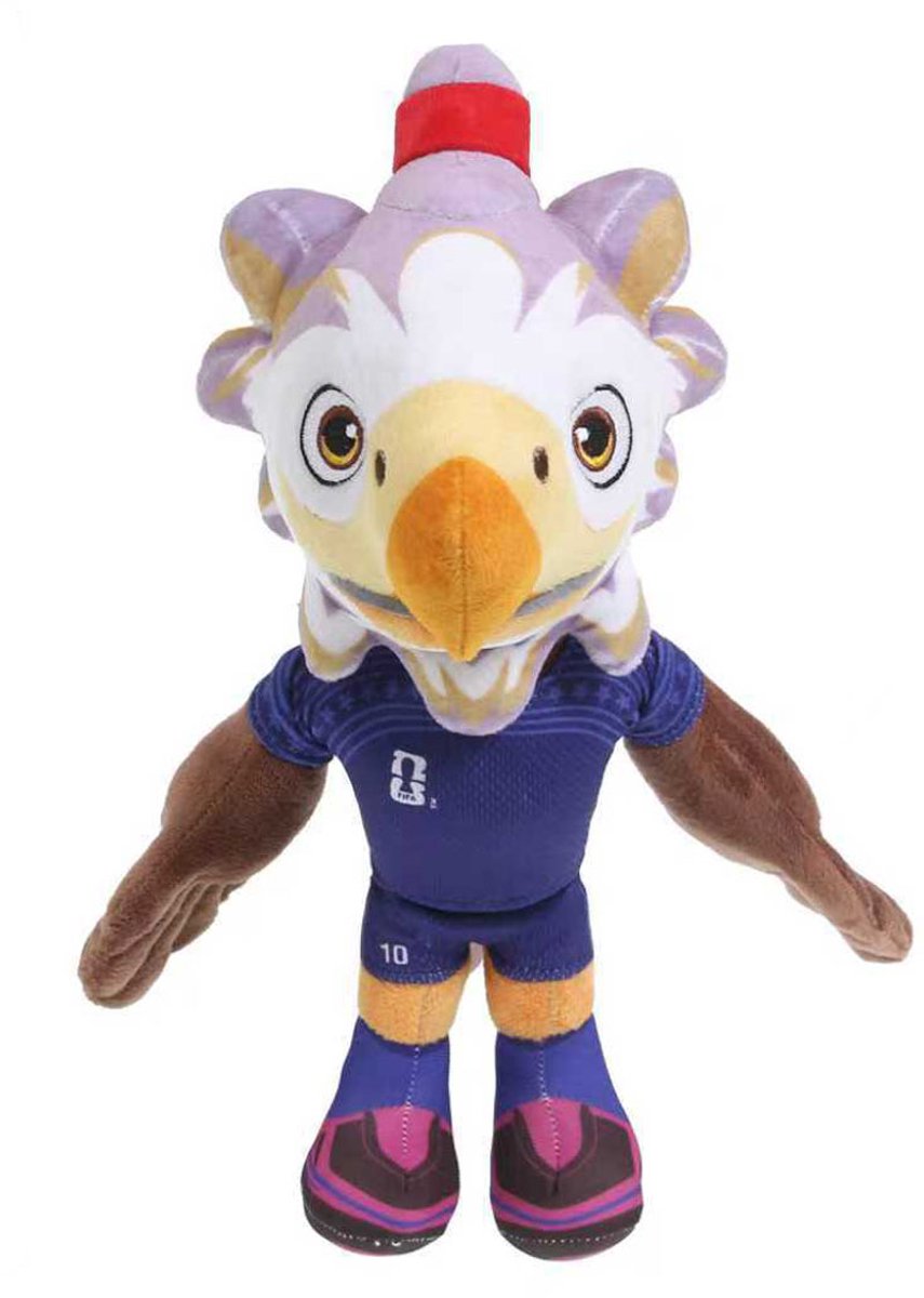WK Pluchen Knuffel - Pluche speelgoed - Witkoparend Mascotte - Met Blauw Voetbalshirt - Zacht Verzamelknuffeltje - Geschikt voor Kinderen vanaf 3 Jaar - Blauw