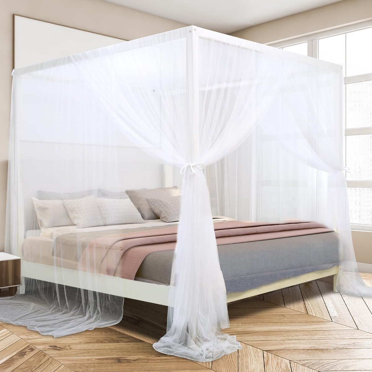 Omgoods - Luxe Bedgordijnen met Moskito Net voor Volwassenen