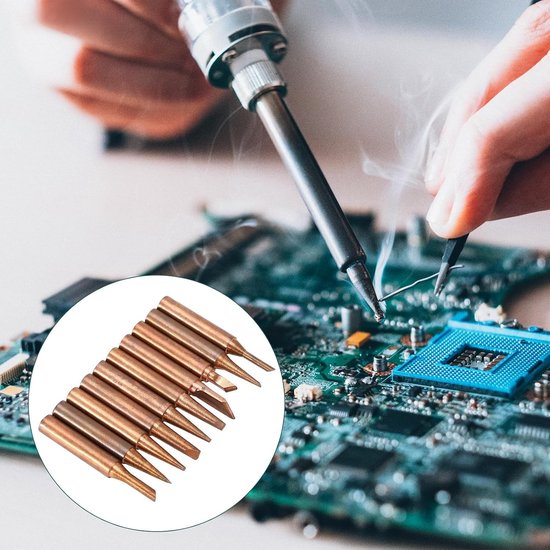 Vervangende Soldertips Set van 10 Stuks, Loodvrij Koper, Geschikt voor Solderen en Lassen, Inclusief Diverse Maten — afbeelding 2