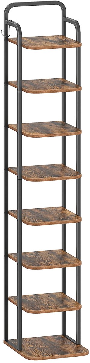 Brandistry - Schoenenrek - Verticaal Schoenenrek - Houten Schoenenplank - Schoenentoren - Schoenenorganizer - Rustic Bruin