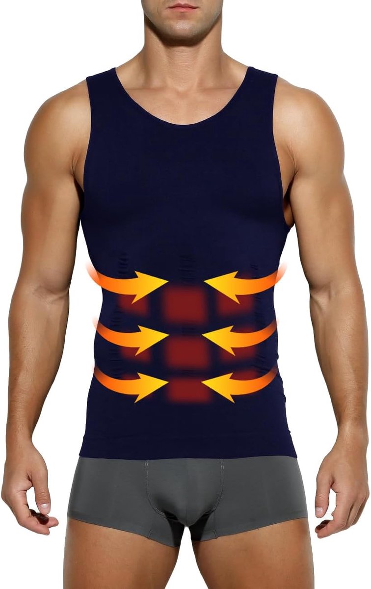 Kevin Heren Compressie Vest Mannen Elastische Body Shaper Mouwloos Afslanken Shirt Ademend Onderhemd