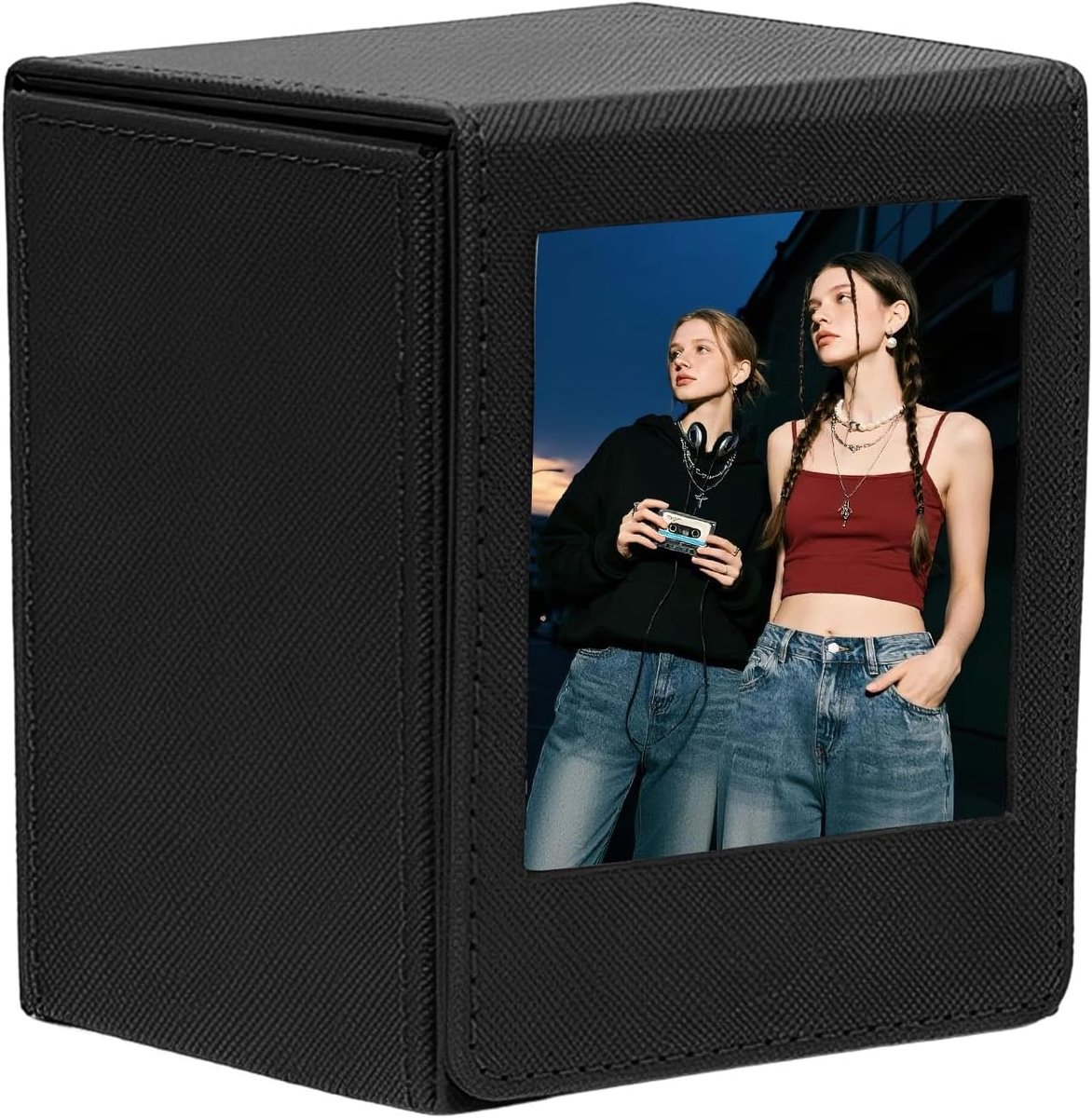 Houder hoesje compatibel met Fujifilm Instax Square SQ1 SQ20 SQ40 SQ10 SQ6 SP-3 Instant Camera's, foto-opbergdoos, perfect voor reizen en woondecoratie, Zwart, vierkante foto geval
