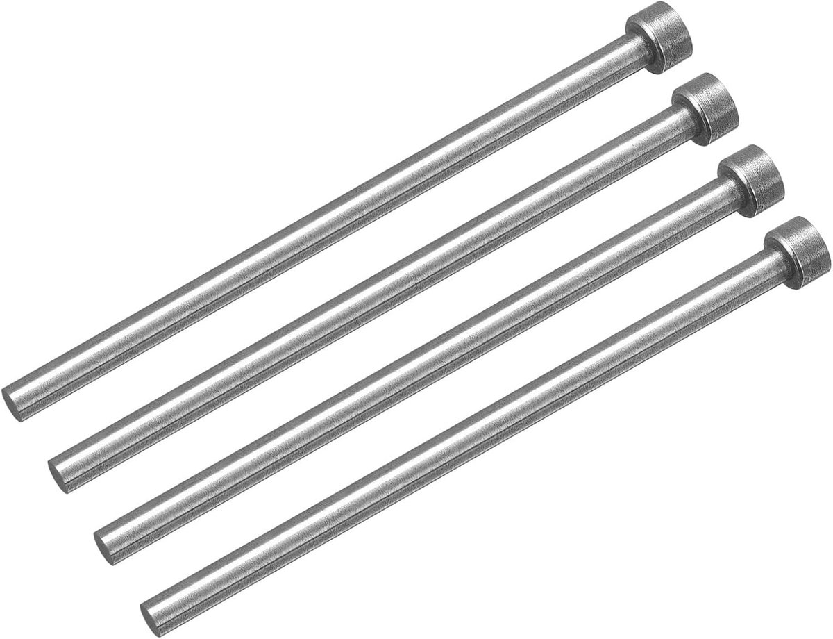 Rechte ejectoren, diameter 5 mm (0,2 inch) 65 Mn ponsperforatie ronde punt van staal lang 100 mm (3,94 inch) voor mechanisch onderhoud 4 stuks